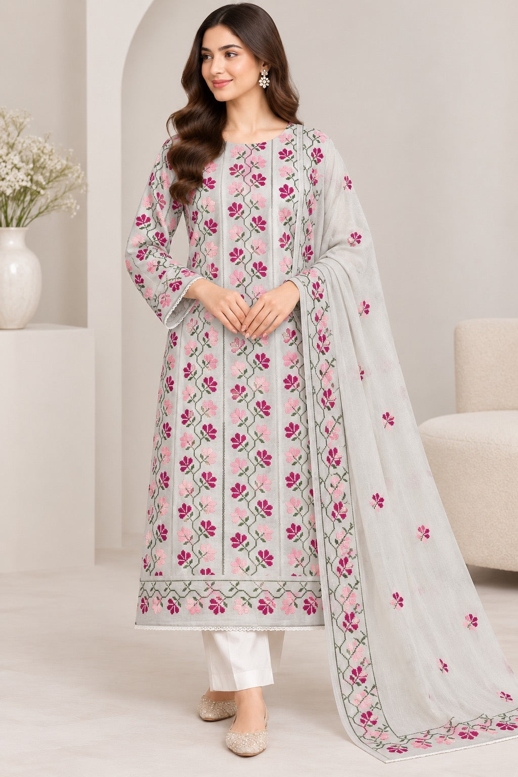 Bareeze 3PC Khaddar Karandi Suit